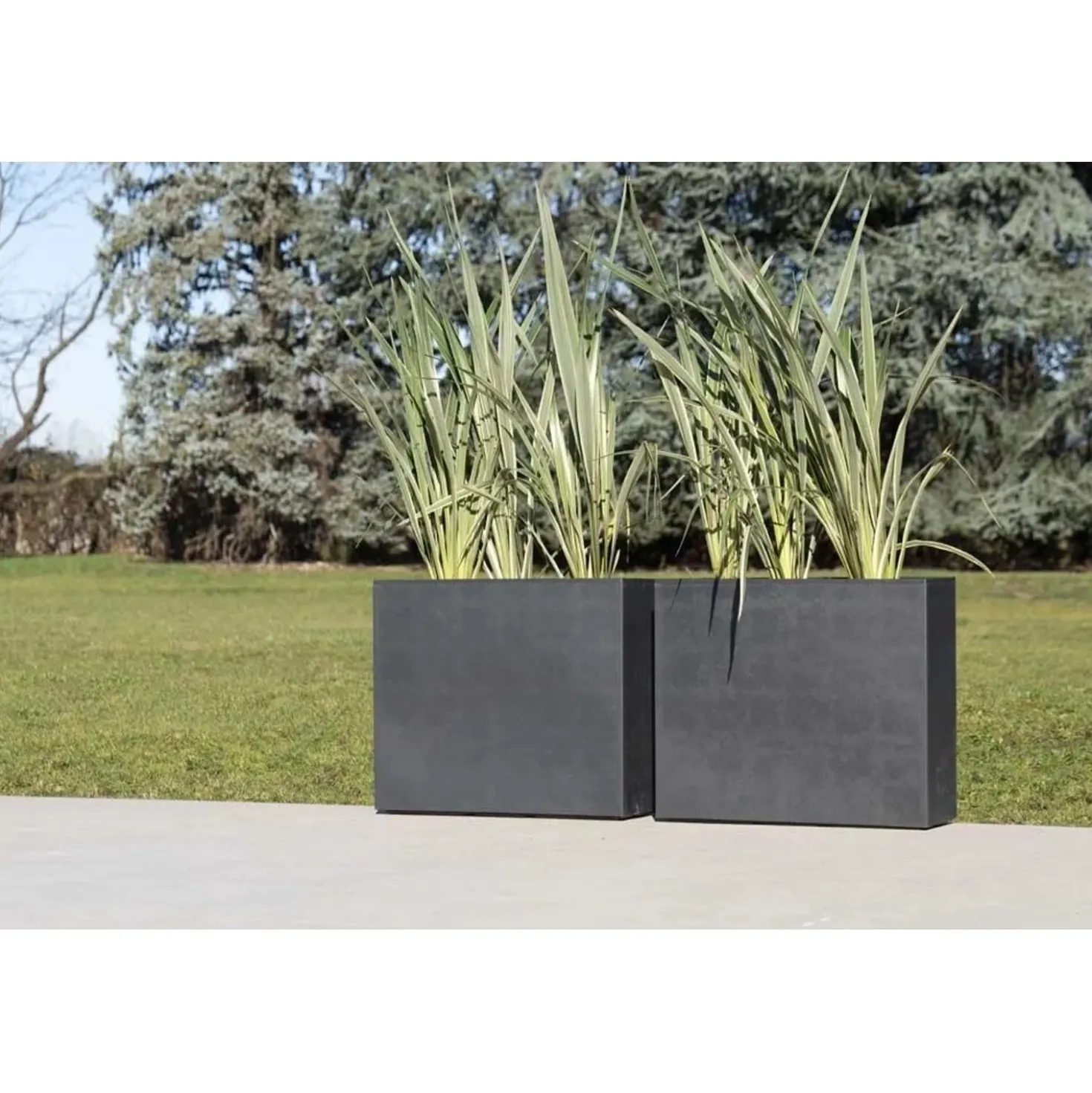 Vaso Swingmood in plastica con ruote 70 cm grigio notte