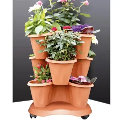 Vaso trifoglio con sottovaso set 3 pz Bama 40x20 cm