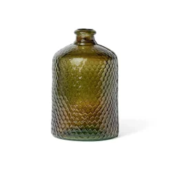 Vaso vitro martellato in vetro scatola avana Ø19xH31 cm verdone