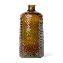 Vaso vitro martellato in vetro scatola avana Ø19xH42 cm verdone