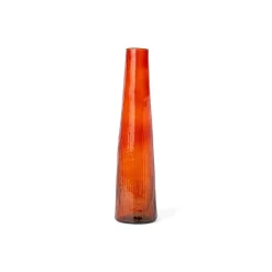 Vaso vitro monofiore in vetro scatola avana Ø9xH40 cm ambra