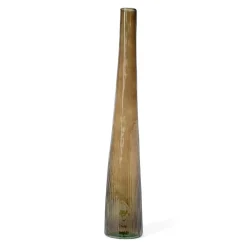 Vaso vitro monofiore in vetro scatola avana Ø9xH55 cm verdone