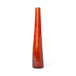 Vaso vitro monofiore scatola in vetro avana Ø9xH50 cm ambra