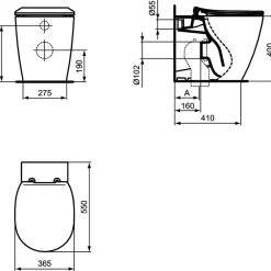Vaso wc filo muro Ideal Smart Ideal Standard