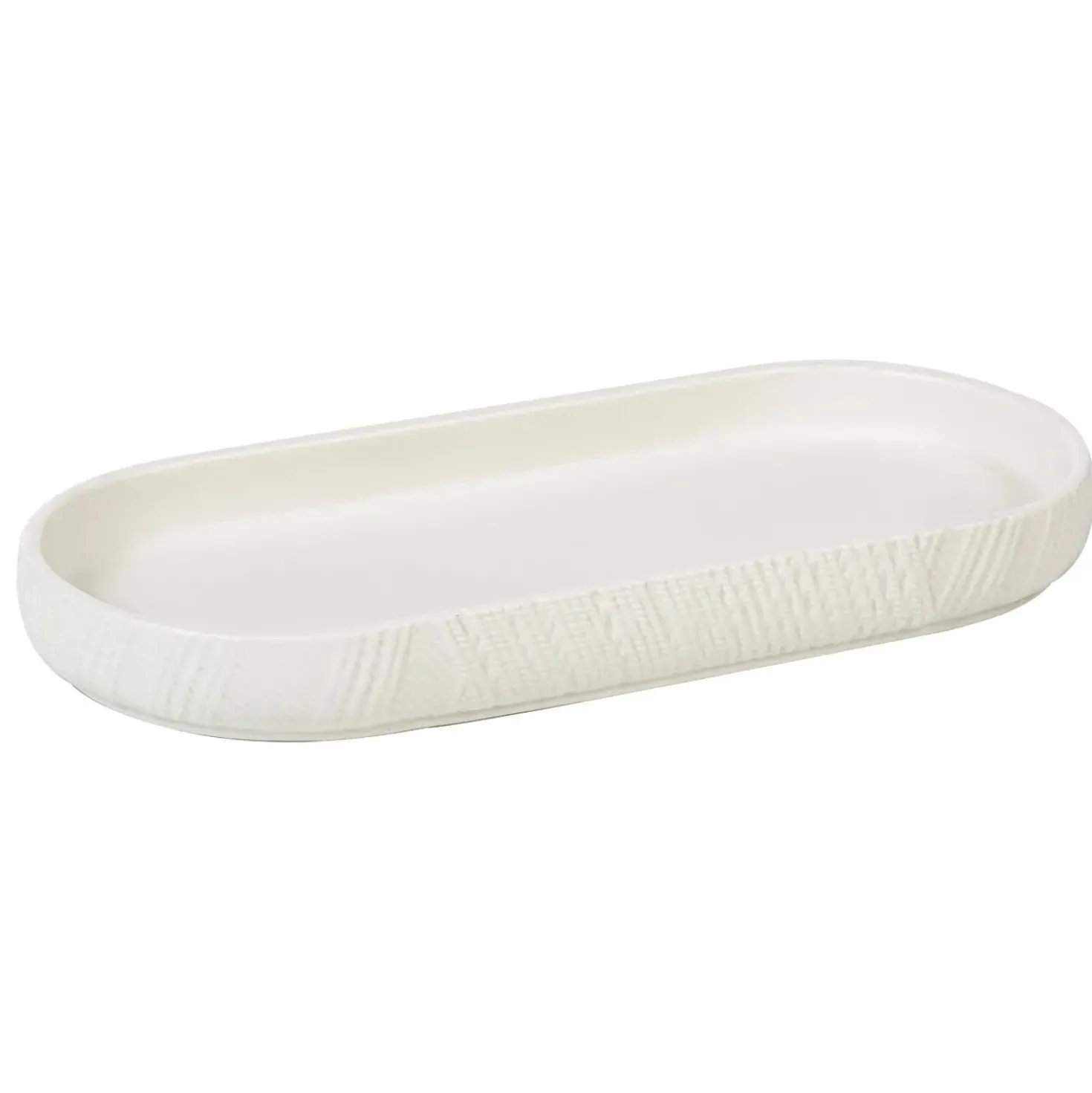 Vassoio Filami in resina bianco opaco 10x27x2,5 cm
