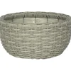 Vassoio per piantine decorativo wicker grigio chiaro Ø 35 x 17 cm