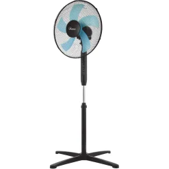 Ventilatore a piantana 5 pale 3 velocità 40W Ø 40 cm nero