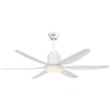 Ventilatore a soffitto con luce LED DCG dimmerabile 6 pale Ø 137 cm bianco