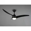 Ventilatore a soffitto plafoniera LED 3 pale 3 velocità Ø 115 cm nero