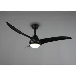 Ventilatore a soffitto plafoniera LED 3 pale 3 velocità Ø 115 cm nero