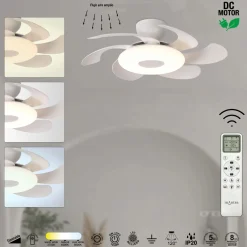 Ventilatore da soffitto con luce LED 24W Flower ventilatore 24W bianco
