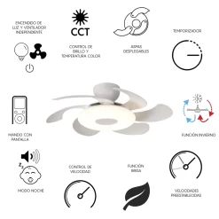 Ventilatore da soffitto con luce LED 24W Flower ventilatore 24W bianco