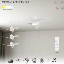 Ventilatore da soffitto con luce LED Groeland 2640 lm 3000/5000 K Ø 79,5x21 cm