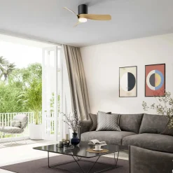 Ventilatore da soffitto con luce LED 20W Nemo ventilatore 24W nero