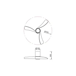 Ventilatore da soffitto con luce LED 20W Nemo ventilatore 24W nero