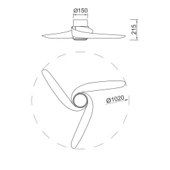 Ventilatore da soffitto con luce LED 24W Groendlands ventilatore 30W