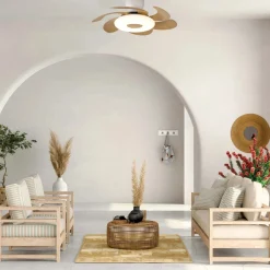 Ventilatore da soffitto luce LED 24W Flower ventilatore 24W bianco/beige