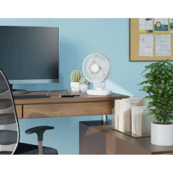 Ventilatore da tavolo a batteria Ø 20 cm Bianco