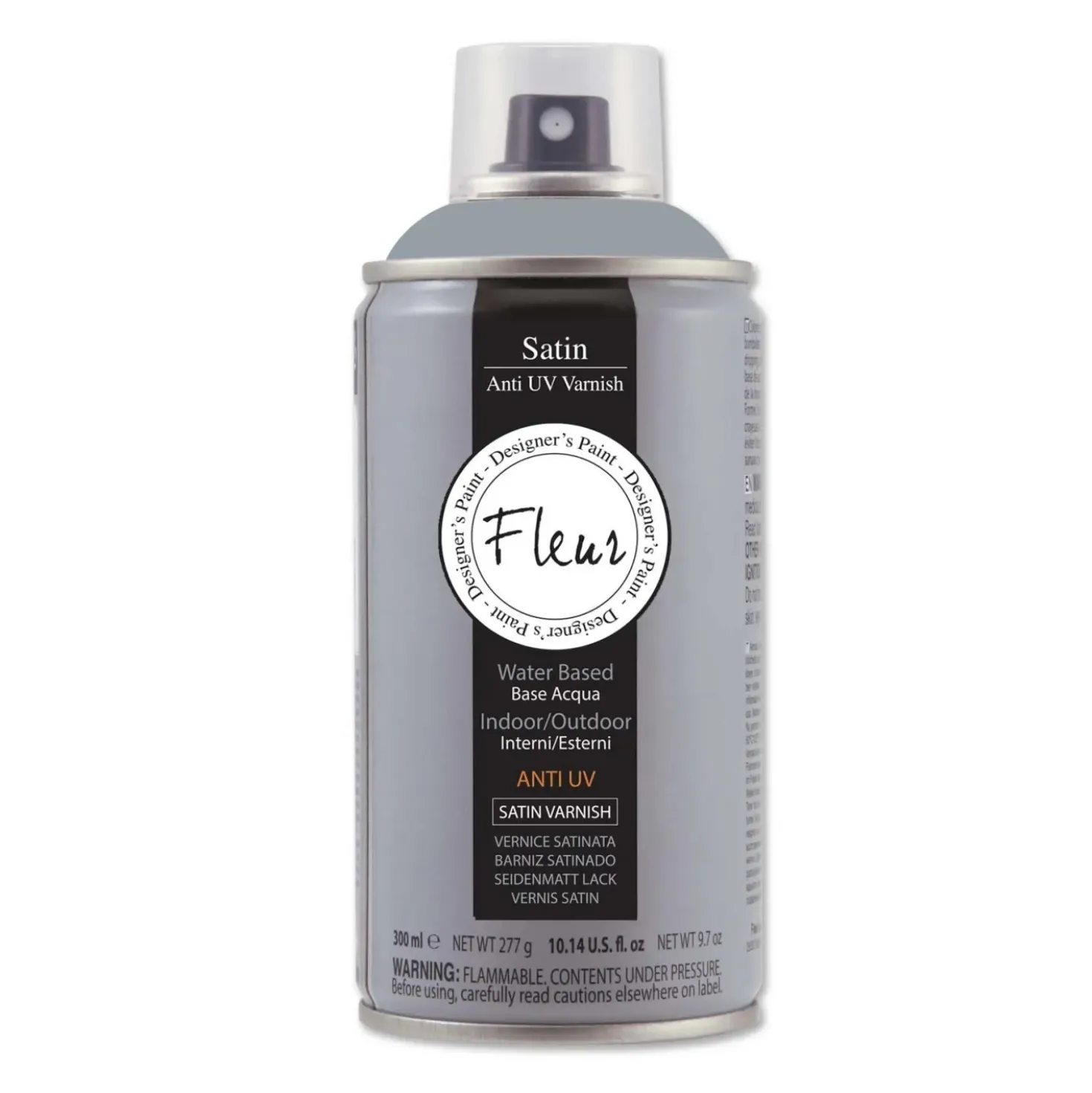 Vernice all`acqua spray Fleur V02 trasparente satinata UV 300 ml