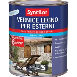 Vernice per legno da esterno satinato ad acqua ciliegio 1 l