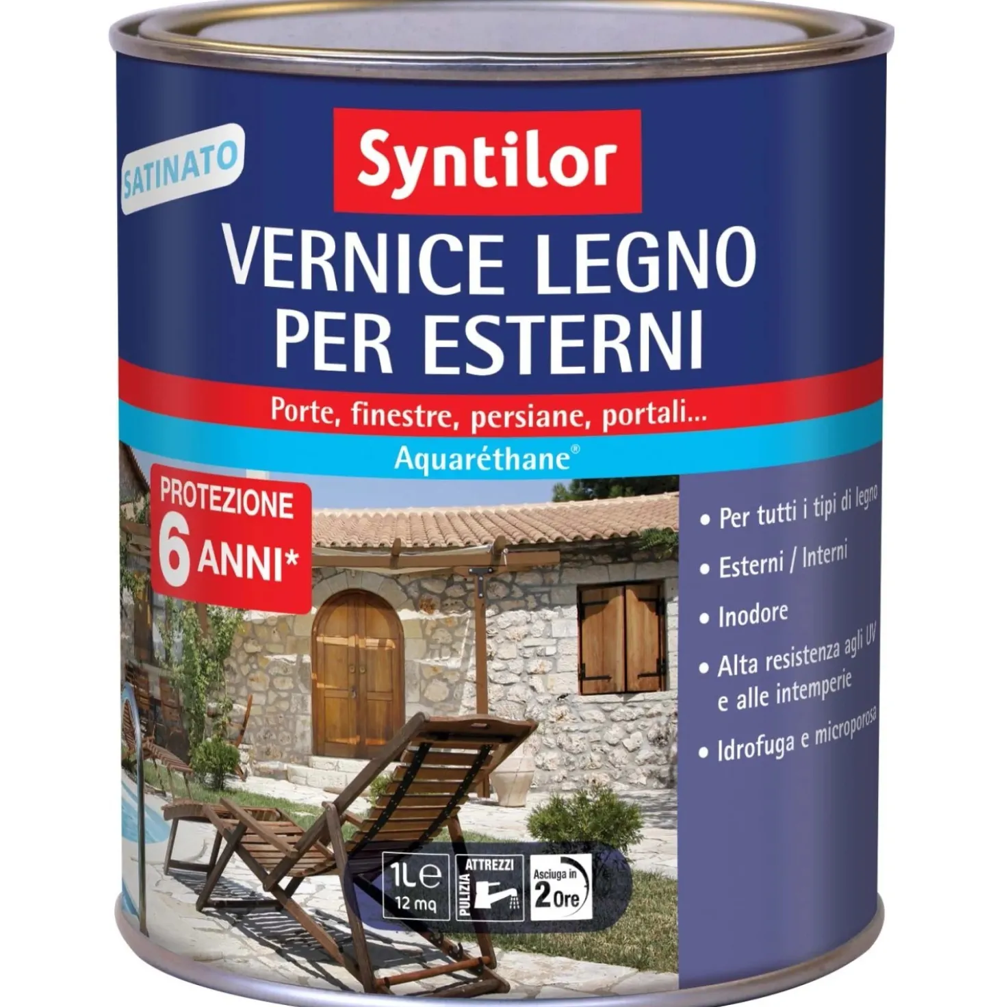 Vernice per legno da esterno satinato ad acqua rovere chiaro 1 l