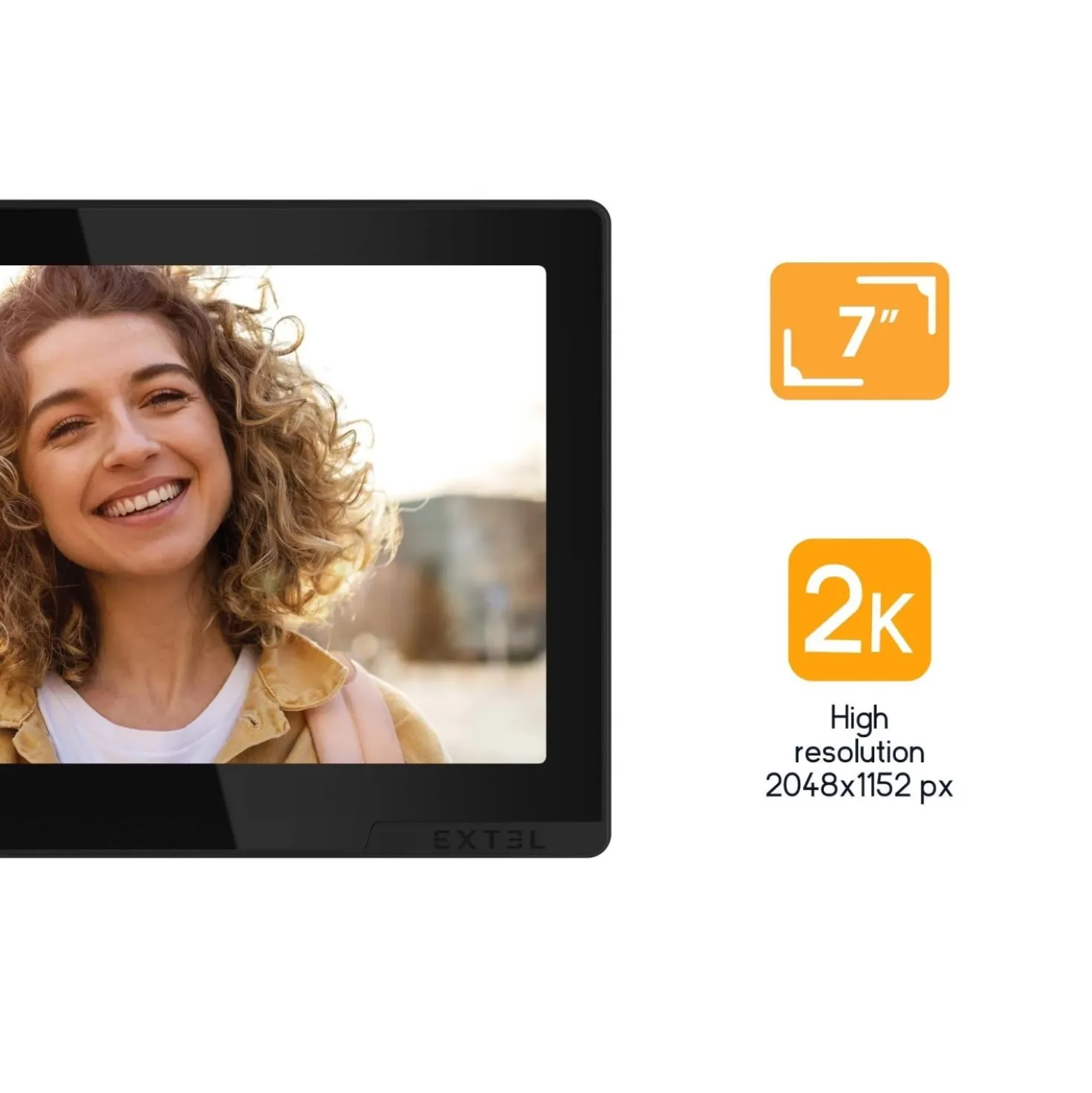 Videocitofono WiFi 2 Fili 7" 2K Extel Digital Connect nero