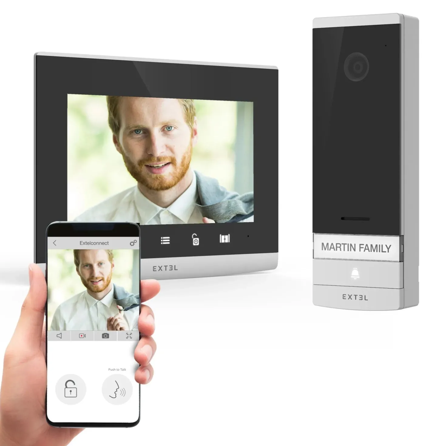 Videocitofono Wi-Fi Connesso Extel Connect 2 Smart Home 7`` 2 Fili