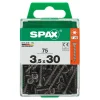Vite Spax testa multipla svasata t-star plus t20 zincatura nera m 75 pz