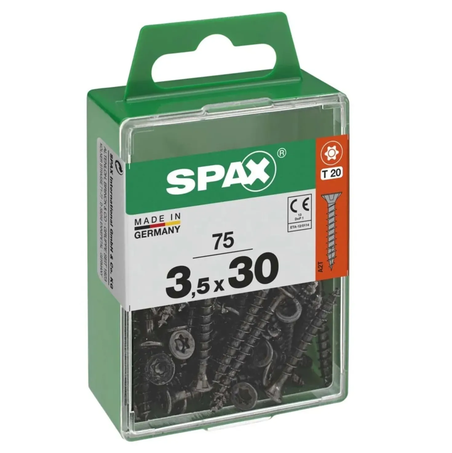 Vite Spax testa multipla svasata t-star plus t20 zincatura nera m 75 pz