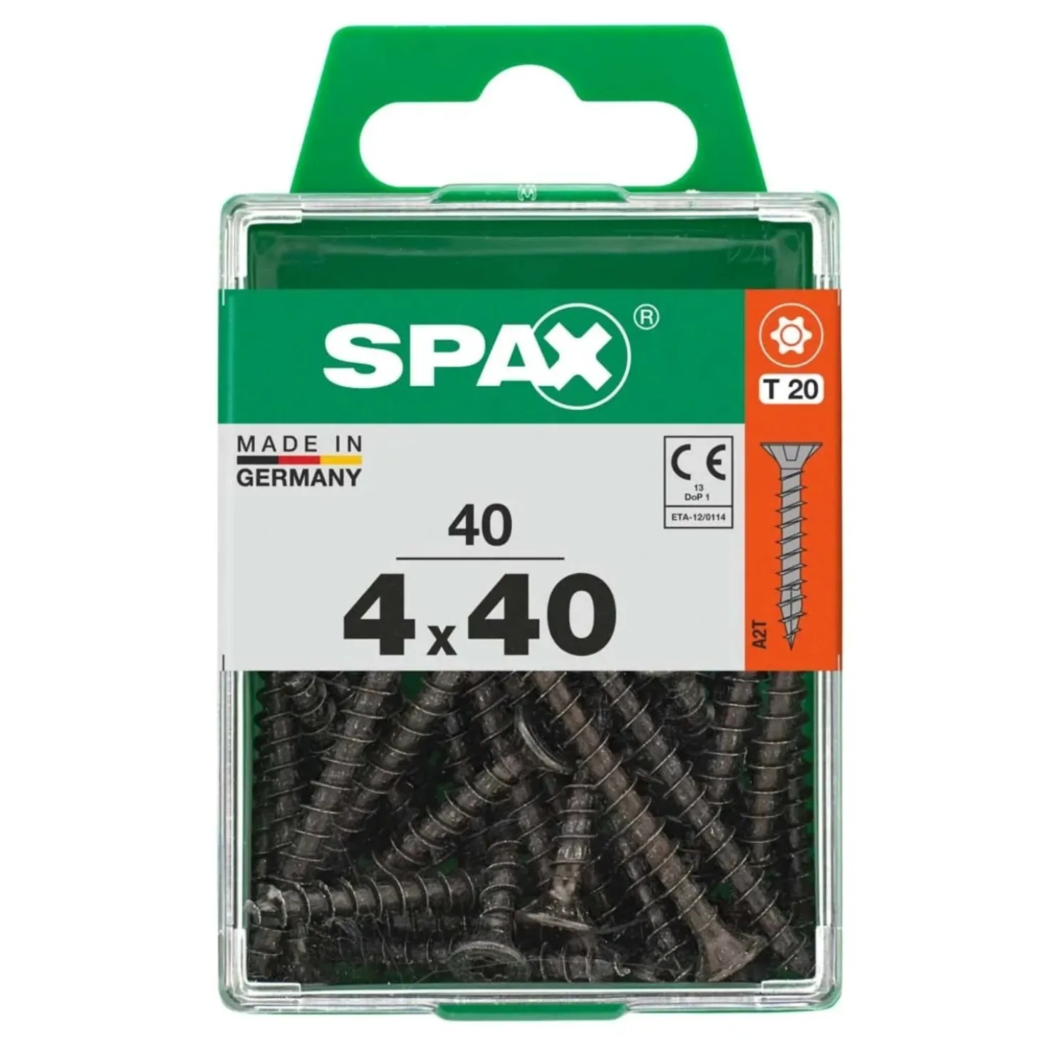 Vite Spax testa multipla svasata t-star plus t20 zincatura nera m 40 pz