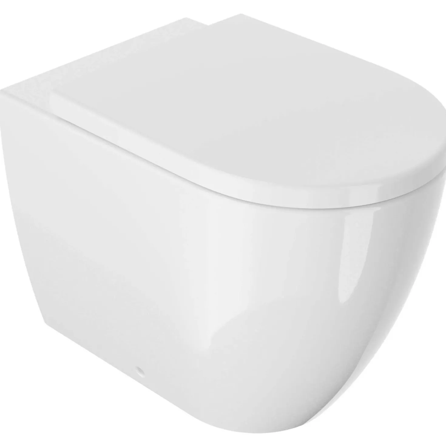 Wc Arc filo muro con sedile soft-close 54x36 cm bianco lucido