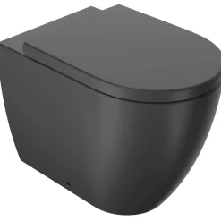 Wc Arc filo muro con sedile soft-close 54x36 cm nero opaco