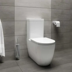 Wc Arc filo muro monobloco con sedile soft-close 65x36 cm bianco lucido