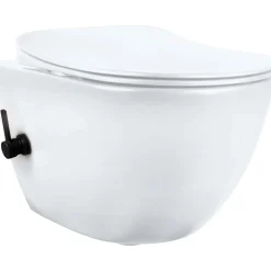 WC sospeso Artemides con funzione bidet miscelatore 37x35 cm bianco e nero