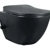 WC sospeso Artemides con funzione bidet miscelatore 37x35 cm nero opaco