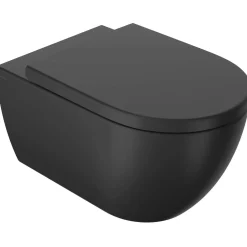 Wc sospeso con sedile soft-close 54x36 cm nero opaco