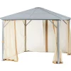 Zanzariera per gazebo Casai 365x300x258 cm nero 4 pz